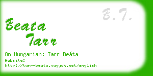 beata tarr business card